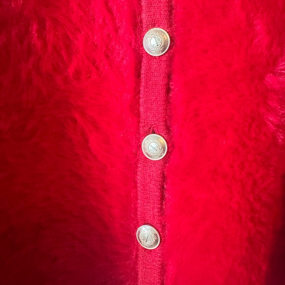 J. Crew Vibrant Red Cardigan with Gold Accents - Picture 2 of 4